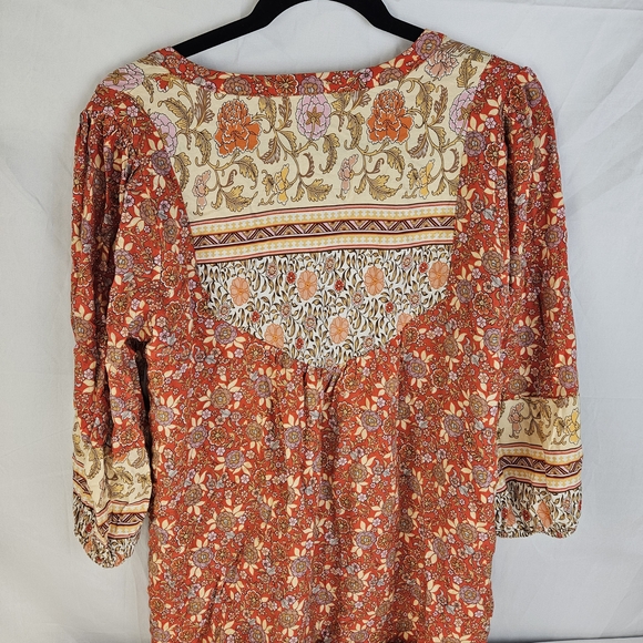 Floral Red Bohemian Blouse - Picture 2 of 2
